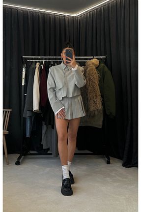 ست بالاتنه و پائین تنه طوسی زنانه Butik - کد 890757772