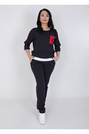 ست بالاتنه و پائین تنه سرمه ای زنانه بافت EXİTLİNE - کد 890802599