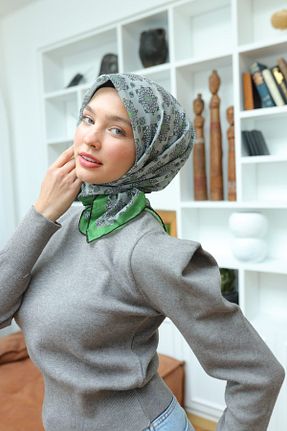 روسری طوسی پنبه ای Silk Home - کد 890812915