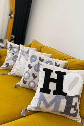 کوسن و روکش کوسن طوسی پنبه ای e-Bizz Store - کد 885217518