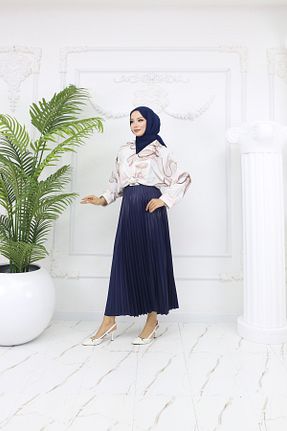 دامن سرمه ای زنانه پلی استر HANIMCA GİYİM - کد 890831524