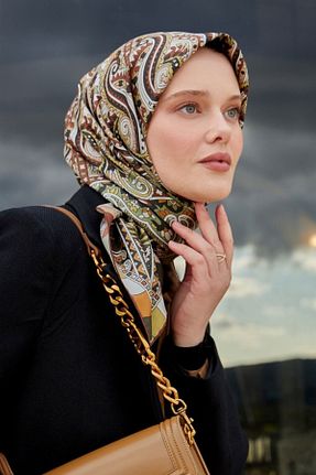 روسری خاکی İpek Tivil Levidor - کد 890823118