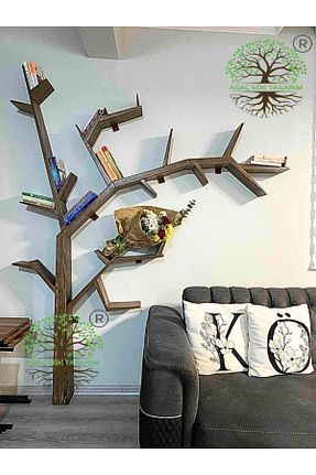 قفسه کتاب قهوه ای 200 cm AĞAÇ KÖK TASARIM - کد 254062117