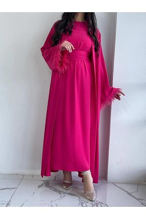 کافتان و کیمونو حجاب صورتی زنانه بافتنی MELEK ARAZ - کد 890846669