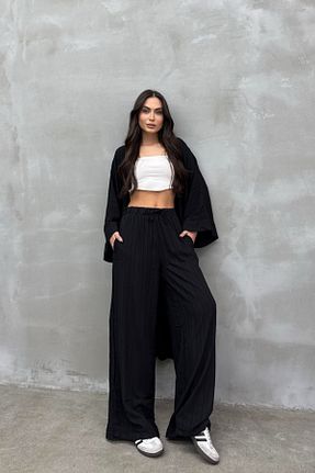 ست بالاتنه و پائین تنه مشکی زنانه بافتنی msm fashion - کد 843521379