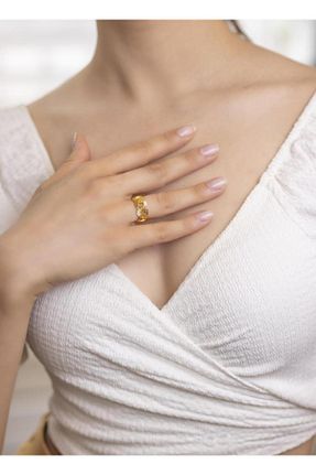 انگشتر طلا طلائی زنانه 22 عیار YİĞİTBAŞI - کد 891764407