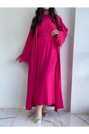 کافتان و کیمونو حجاب صورتی زنانه بافتنی MELEK ARAZ - کد 890846669