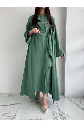 کافتان و کیمونو حجاب سبز زنانه بافتنی MELEK ARAZ - کد 890846688