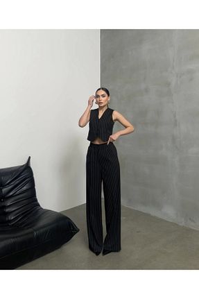 ست بالاتنه و پائین تنه مشکی زنانه بافت Asfa Moda - کد 890849350