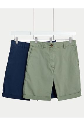 شلوارک و برمودا سبز زنانه فاق بلند Marks & Spencer - کد 834294722