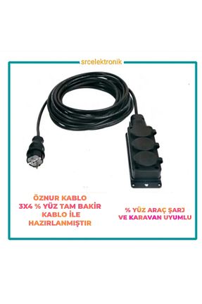 کابل افزودنی پریز گروهی مشکی 3 öznur kablo - کد 890850025