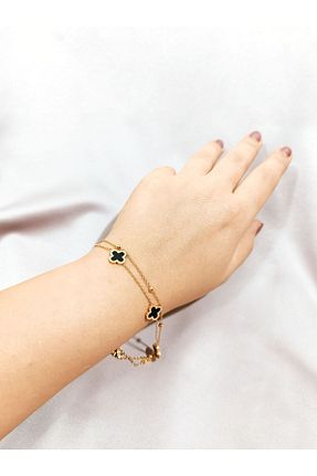 دستبند استیل (فولاد) زرد روکش طلا Spark And Bloom Studio - کد 890851051