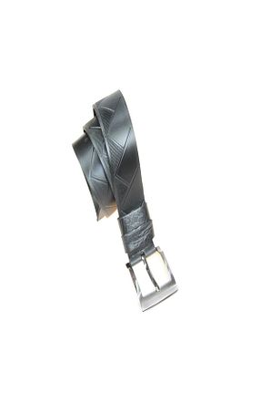 کمربند مشکی مردانه چرم خالص DERİMİNE - کد 890858060