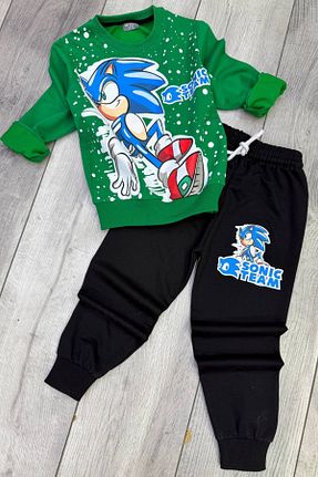 ست بالاتنه و پائین تنه سبز بچه گانه بافتنی Sonic - کد 891808310