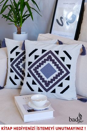 کوسن و روکش کوسن مشکی کتان Bade Design - کد 865298451