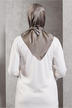 روسری قهوه ای پلی استر Alvina - کد 890886224