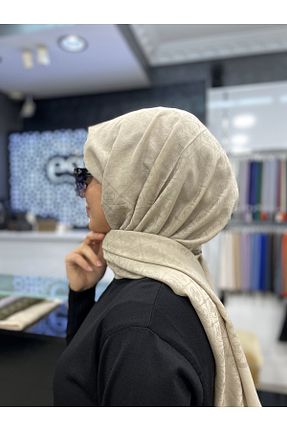 شال بژ زنانه پنبه پلی استر Pierre Cardin - کد 890892376