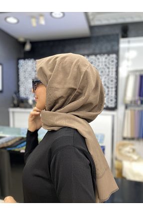 شال قهوه ای زنانه پنبه پلی استر Pierre Cardin - کد 890892367