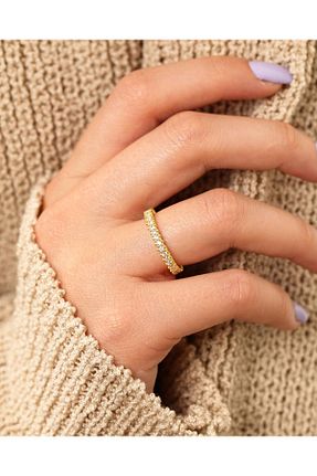 انگشتر نقره طلائی زنانه زیرکن MEKS PRIVE - کد 890905992