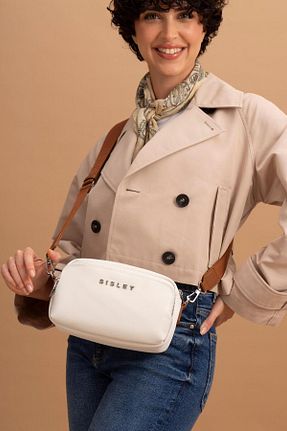 کیف دوشی بژ زنانه چرم مصنوعی Sisley - کد 850003948