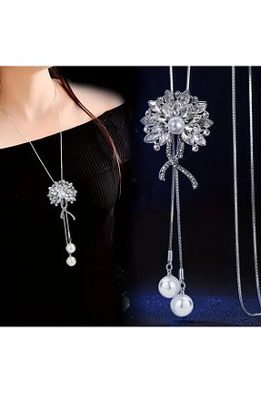 گردنبند جواهر زنانه برنجی TAKİŞKO - کد 890920497