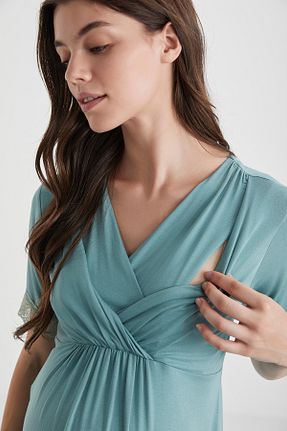 ست لباس راحتی بارداری نباتی زنانه پنبه ای Catherines - کد 890916301