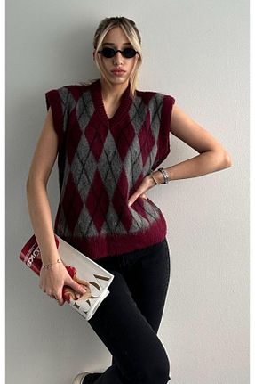 سوئیتر زرشکی زنانه اکریلیک fujya - کد 890949484