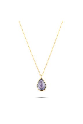گردنبند طلا بنفش زنانه 14 عیار Safir Kuyumculuk - کد 891862445