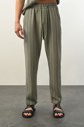 شلوار سبز مردانه کتان İLKCET MODA - کد 890955799