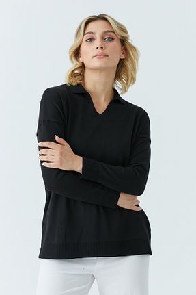 پلیور مشکی زنانه ساده ModaPlaza - کد 890969009