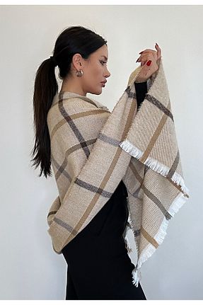 شال قهوه ای زنانه asalya - کد 890965696