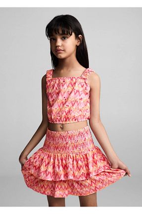 دامن صورتی بچه گانه پلی استر MANGO Kids - کد 834906198