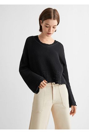پلیور مشکی زنانه ساده MANGO Teen - کد 822182562