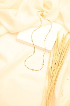 گردنبند استیل ( فولاد ) طلائی زنانه استیل (فولاد) Tutkum - کد 891042007