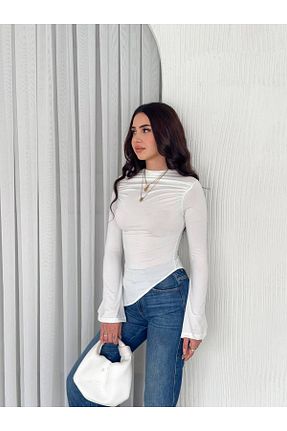 بلوز سفید زنانه ساده Butik Beyza - کد 891058470