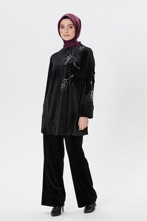 ست بالاتنه و پائین تنه حجاب مشکی زنانه رگولار Setrms - کد 891058525
