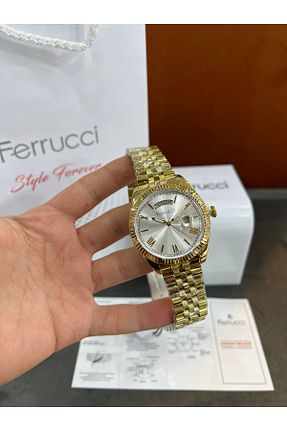 ساعت مچی زرد زنانه 40 میلی متر Ferrucci - کد 891058207