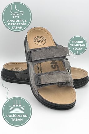 دمپائی طوسی مردانه نبوک Beınsteps - کد 891040117