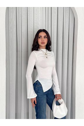 بلوز سفید زنانه ساده Butik Beyza - کد 891058470