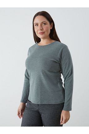 تیشرت سبز زنانه گشاد LC Waikiki - کد 871399120