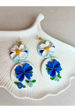 گوشواره جواهر آبی لزران TREND - کد 891084256