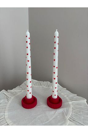 شمعدان و شمع گیر قرمز Taş Tozu flame candle - کد 891087649