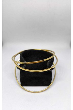 دستبند استیل (فولاد) طلائی زنانه استیل (فولاد) Eddio - کد 891101685