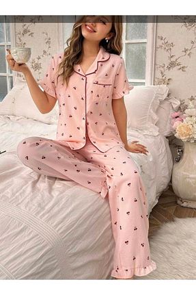 ست لباس راحتی صورتی زنانه چاپی BELLA NOTTE - کد 843767765