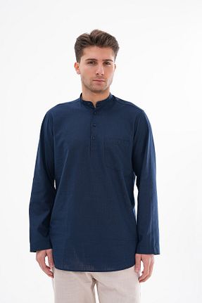 پیراهن سرمه ای مردانه گشاد BESEDU - کد 891139887