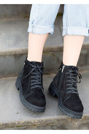 بوت / نیم بوت مشکی زنانه چرم خالص EREN SHOES BAG - کد 891140647
