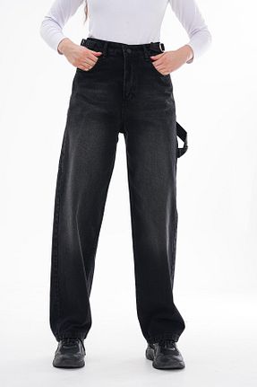 شلوار جین طوسی زنانه پاچه گشاد BİLBEC JEANS - کد 891140891