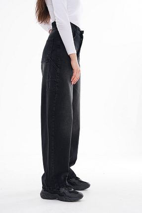 شلوار جین طوسی زنانه پاچه گشاد BİLBEC JEANS - کد 891140891
