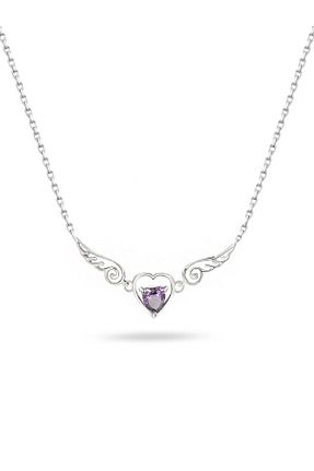 گردنبند نقره بنفش زنانه 925 عیار Enesstore - کد 45037277
