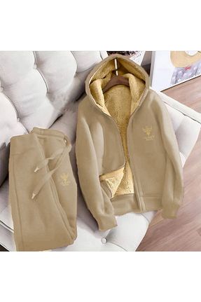 ست کرمکن اسپرت بژ زنانه پنبه ای Classy - کد 798200428